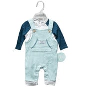 Wholesale - 2pc BOYS BLUE TOP/OVERALL SET C/P 48, UPC: 632878898498